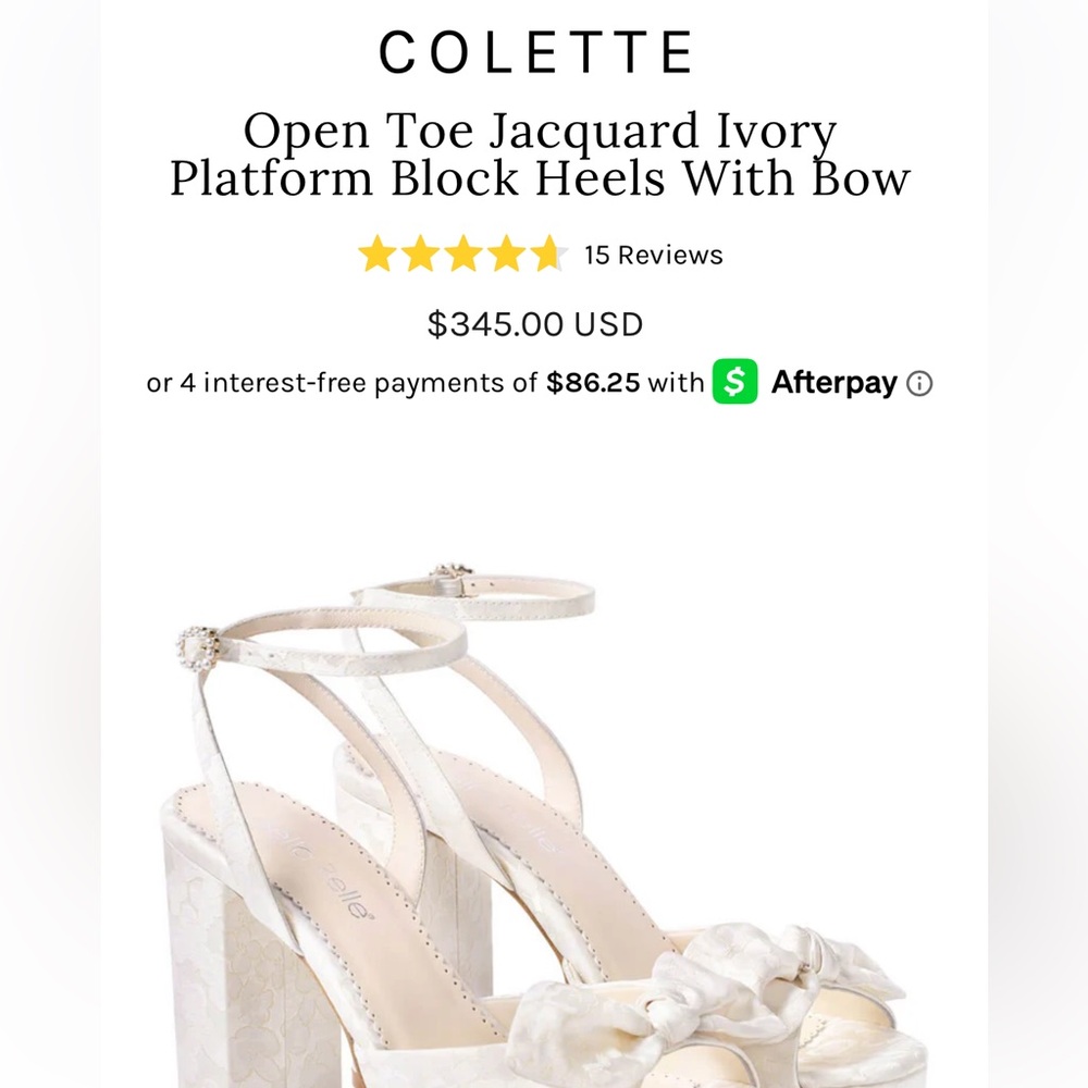 Elegant Cream Block Heel Sandals - Picture 4 of 4
